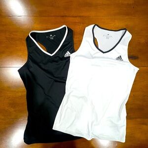 Adidas Black and White Tank Tops